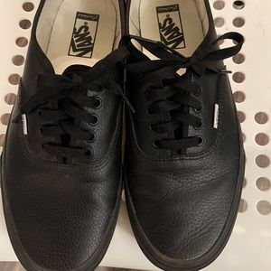 Black Faux Leather Vans